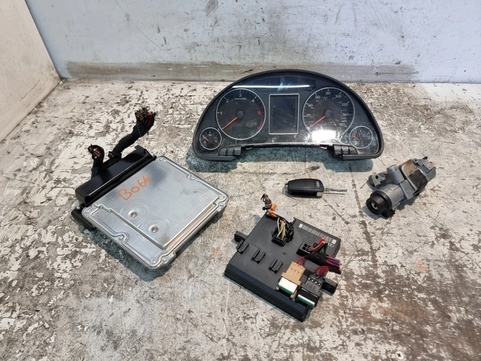 Audi A4 ECU Kit BRE 1.6 Petrol Speedo & Ignition Switch & BCM & Key 2006 B7 OEM - Image 3 of 4