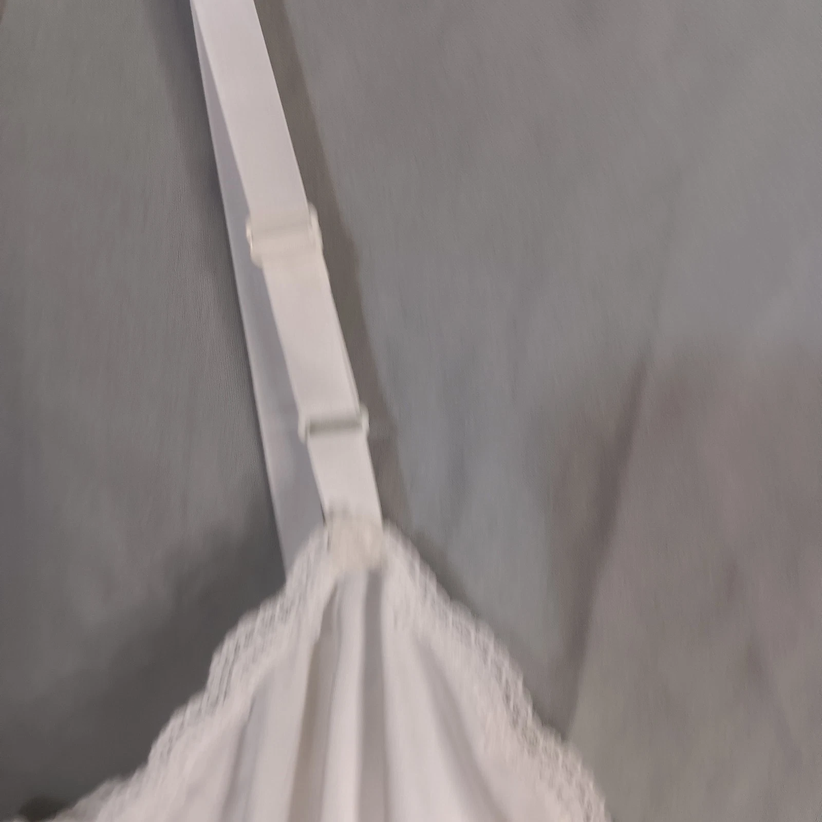 OFF WHITE Abito slip vintage Shadowline nuovo con etichette 40 panna lingerie bianco sporco pizzo trasparente nylon completo