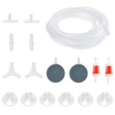 15 Feet Airline Tubing Standard Aquarium Air Pump Accessories with Air Stone ...