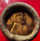 1945-D OBW ROLL  IN THE OLD BROWN WRAP 50 GEM BU++ LINCOLN WHEAT PENNIES