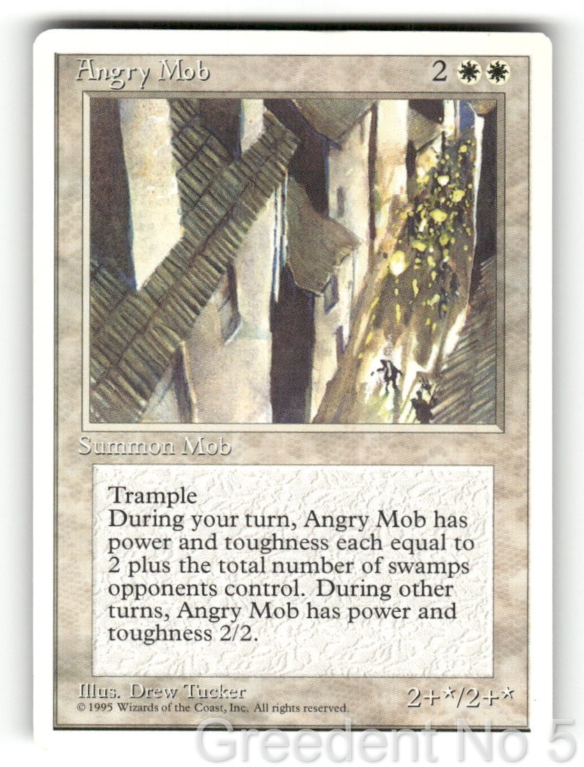 Angry Mob Uncommon Fourth Edition Magic: The Gathering Lightly Played