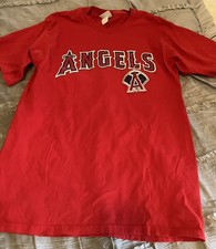 ANAHEIM ANGELS Baseball VINTAGE Lee Sport MEDIUM Red MLB Shirt FREE SHIPPING