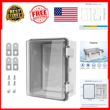 IP65 Waterproof Junction Box 8.7 x 6.7 x 4.3 Inch Hinged Transparent PC Cover