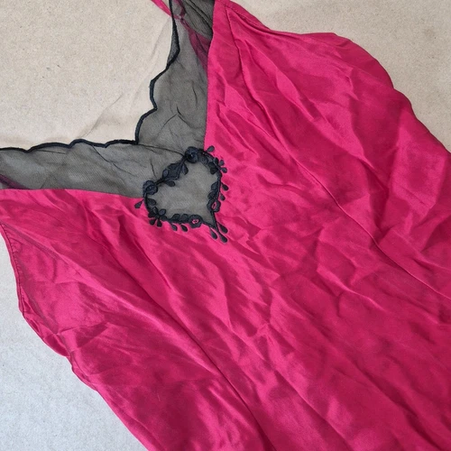 UNDERCOVER Abito Slip Victorias Secret G Label 100% Seta Piccolo Chemise • Cuore Rosso