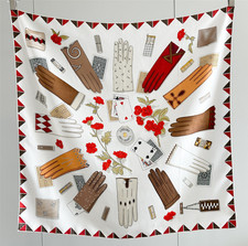 100 Twill Silk Scarf Square White brush print Women 88X88cm Bandana Wrap new