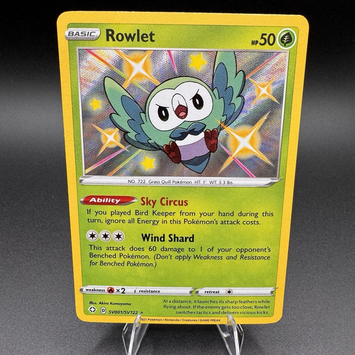 Rowlet - SV001/SV122 - Pokemon Shining Fates Sword Shield Shiny Rare Card |  eBay
