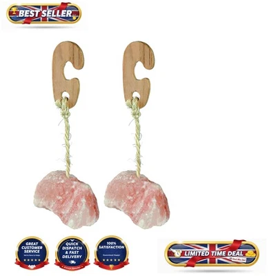 Pack of 2 Himalayan Salt Licks for Pets - Wooden Holder Included, Natural Shape - Image 1 of 2