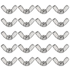 Wing Nuts, (M5, Silver) (20 Pcs) Metric Thread Butterfly Wing Nut