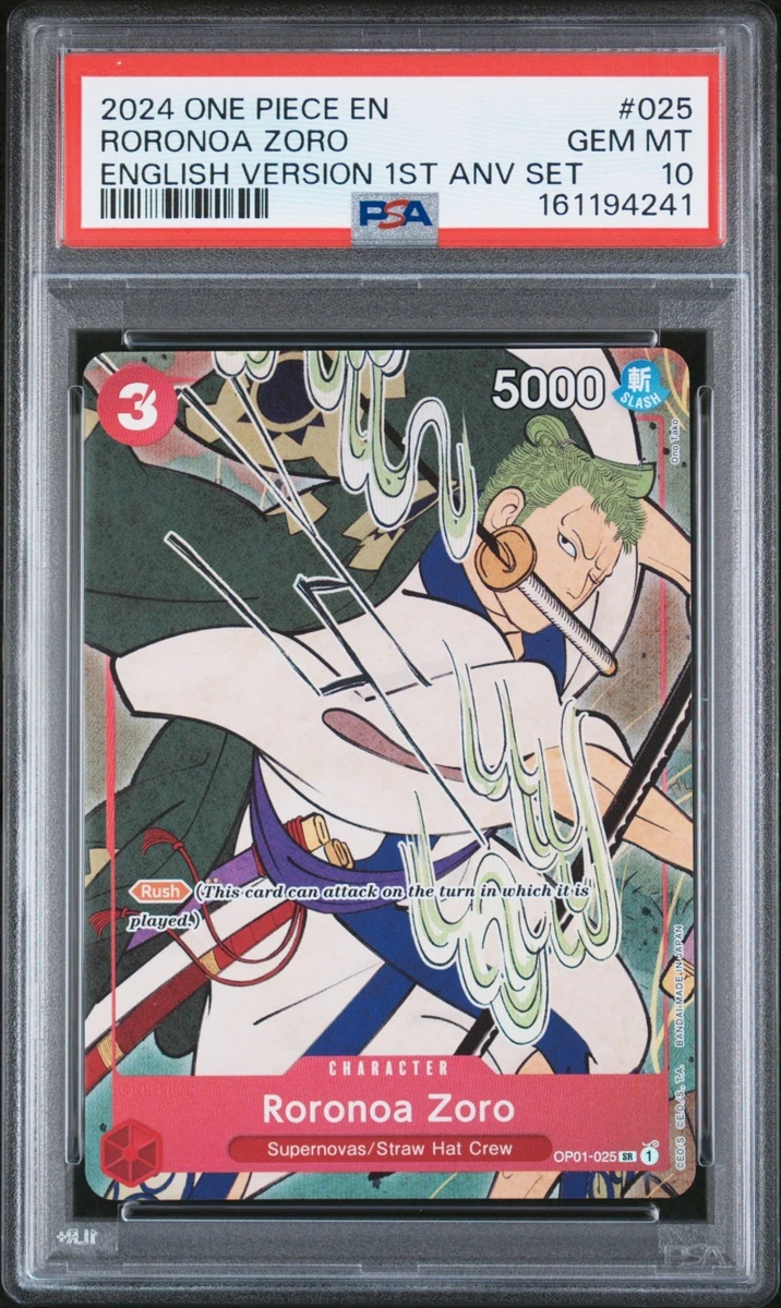 ロロノア・ゾロ OP01-025 PSA10 25+ Roronoa Zoro OP01-025 One Piece Promotion Cards for sale
