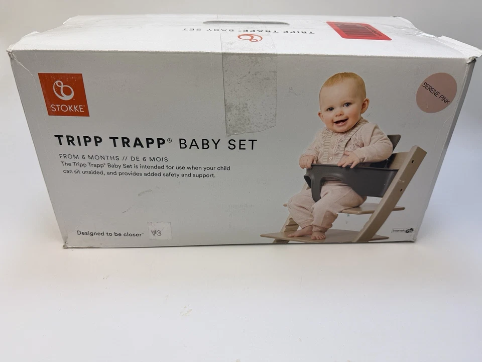 STOKKE TRIPP TRAPP Silla Alta Rosa Bebé Set con Arnés Foto 3 de 4