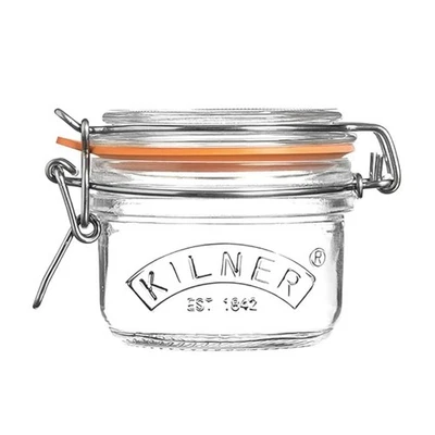 125ml Kilner Jar Clip Top Lid Glass Round Small Storage Container Canister Clear