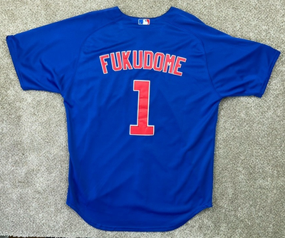 Kosuke Fukudome Jersey Men's Size 54 Blue #1 Chicago Cubs Majestic
