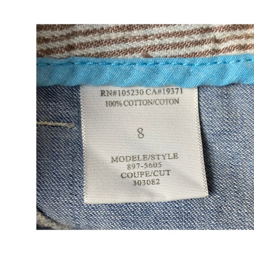 Joie Women's Light Blue Flare Distressed Denim Raw Hem Skirt Size 8 - Picture 10 of 10