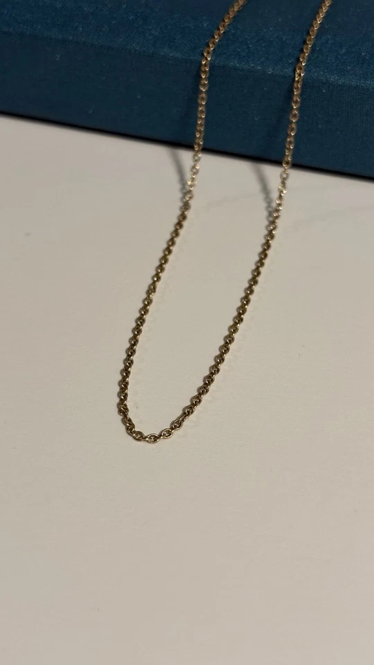 15” Yellow Gold Cable Rolo Chain Link Necklace 14K – 2mm – 2.4g – Spring Clasp - Image 3 of 4