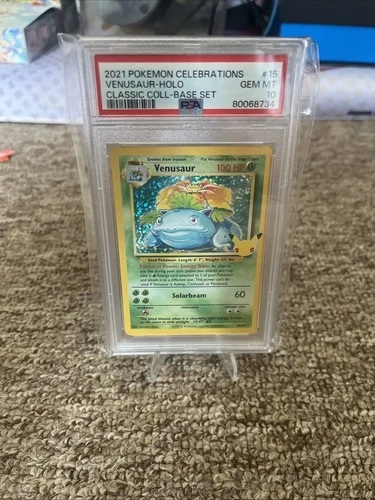 Pokemon 2021 Venusaur Holo Celebrations Card PSA 10 15/102