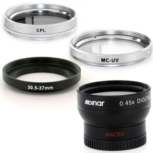 Albinar 30.5mm Wide Angle Lens,CPL,UV Filters for JVC Everio GZ-MS120 Camcorder