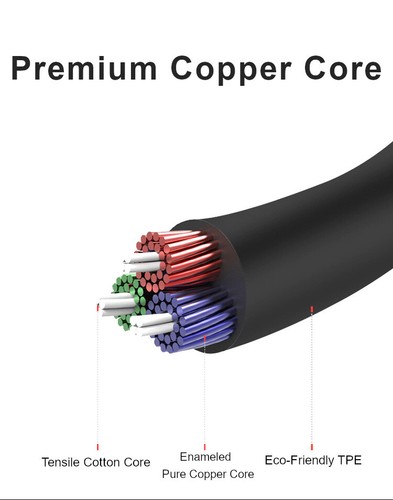 JINGHUA Original TRRS 3.5mm 4-Pole AUX Audio Line-in Cable M/M Extension Cord AU - Picture 9 of 12