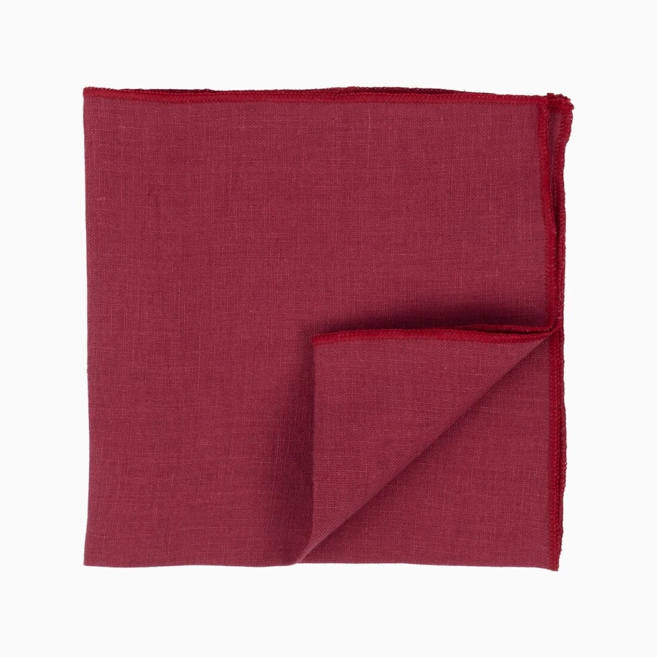 Pañuelo cuadrado de bolsillo de lino básico rojo Club Room para hombre Foto 2 de 2