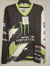 Monster Energy Shirt Men's Size Small Long Sleeve ArenaCross Jersey Logo V-Neck