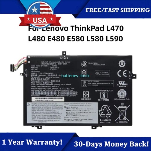 L17L3P52 Battery f/ Lenovo ThinkPad L470 L480 E480 E580 L580 L590 Serie L17C3P52