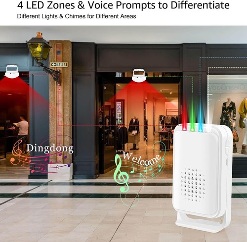 2PK Smart PIR Infrared Motion Sensor Welcome Door Bell For Home/Shop Gate Entry - Imagen 9 de 15