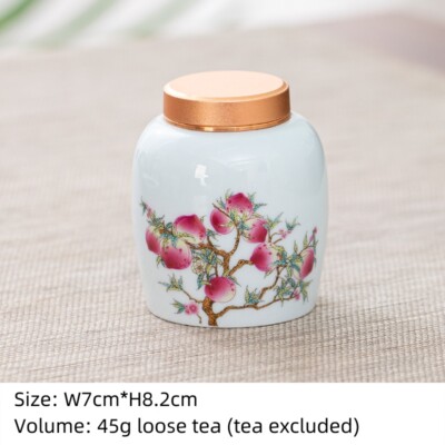 Canister With Lid Sealed Jar For Loose Tea Small Size Porcelain Floral Print New