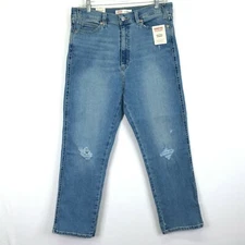 Signature Levi Strauss Womens 16 W33 Heritage High Rise Straight Med Wash Jeans