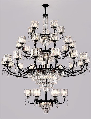 Modern LED Crystal Chandelier Lobby Spiral Staircase Light Stair Pendant Lamp - Picture 2 of 17