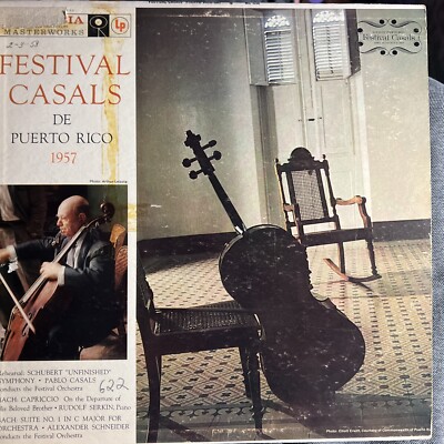 PABLO CASALS - PUERTO RICO 1957 WHITE LABEL PROMO 6 EYE   BACH SERKIN   CELLO