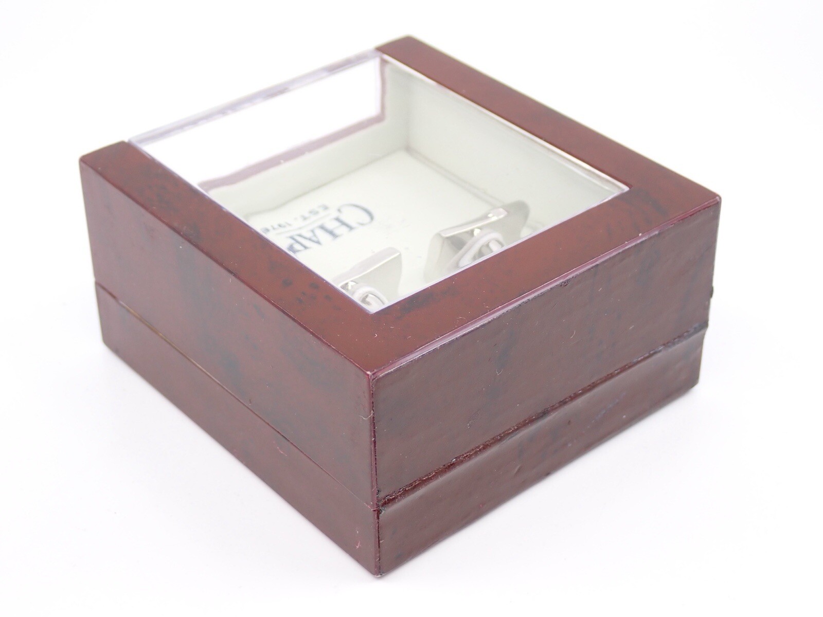 Chaps rectangle cufflinks polished and brushed si… - image 7