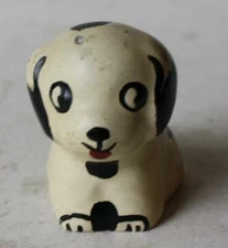 Fido Dog Figurine Red Tongue Hand Painted Vintage Composite Material Unusual ---
