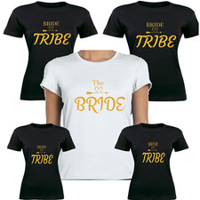 HEN DO T-SHIRTS Party Sparkle Ladies Bride Costume Top Outfit Fancy Dress 