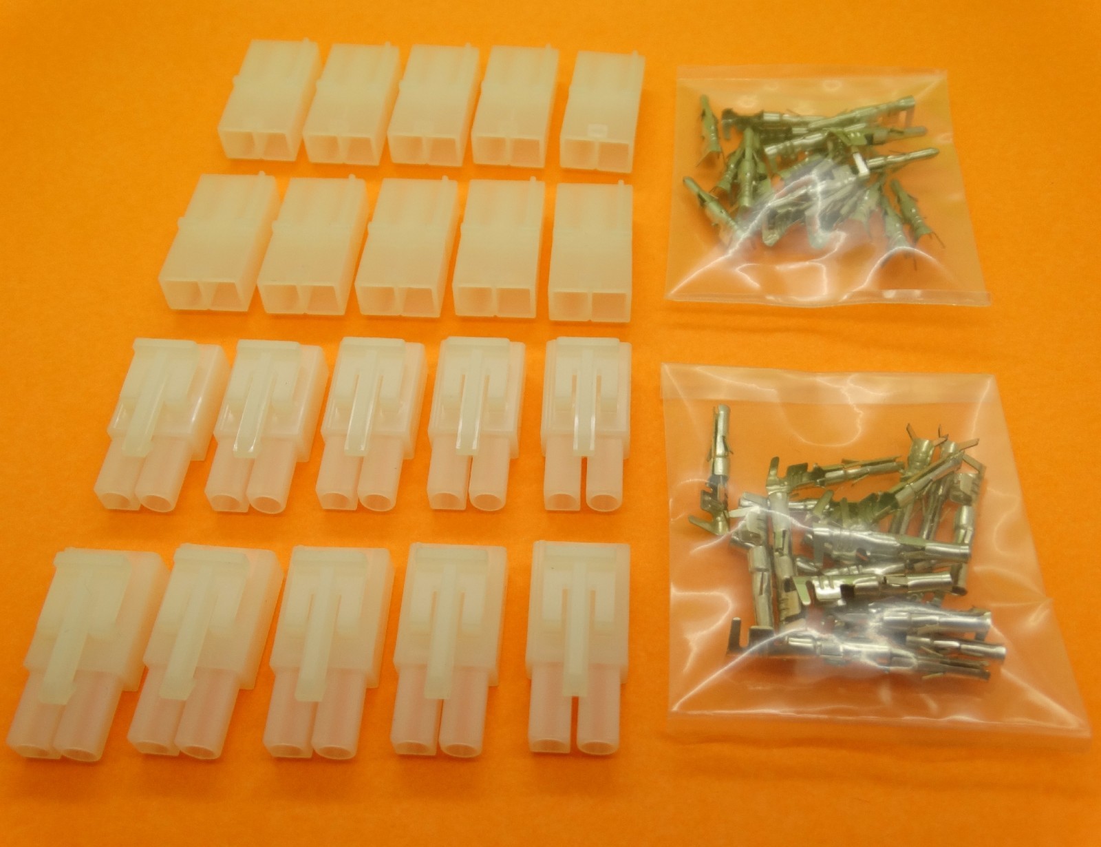 10 SETS TAMIYA & KYOSHO BATTERY 2 PIN CONNECTOR PLUG & CONTACTS / USA SELLER