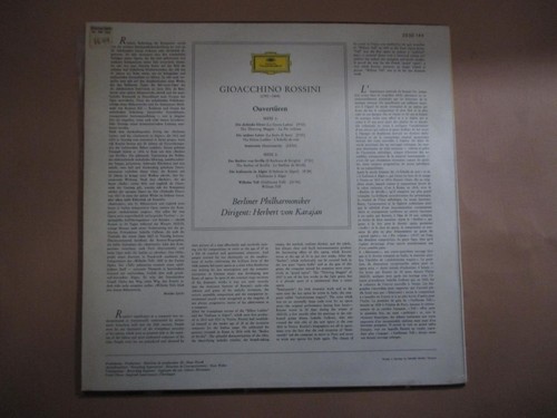 Herbert Von Karajan, Rossini: Ouverturen, stereo, German pressing - Foto 2 di 2