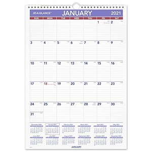 2021 Wall Calendar by AT-A-GLANCE 12" x 17" Medium Monthly ...