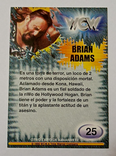 1999 WCW #025 BRIAN ADAMS TCG Wrestling Trading Card PERU Edition WWF WWE nwo - 第 2/2 張圖片