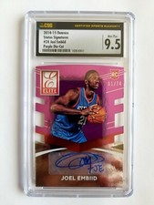 2014-15 PANINI ELITE PURPLE JOEL EMBIID RC/AUTO! 1/74! CSG 9.5 1/1! FIRST ONE!