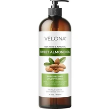 Velona Sweet Almond Oil - 16 Oz | 100% Pure and Natural Carrier Oil | Refined