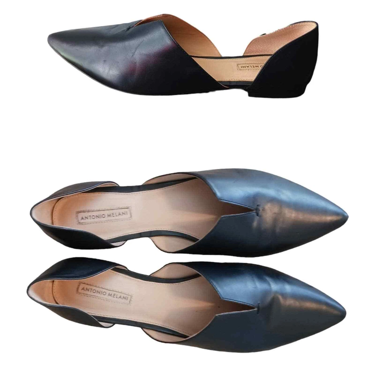 Antonio Melani Womens Flats Noora Pointy Toe Leather Black 9.5 eBay