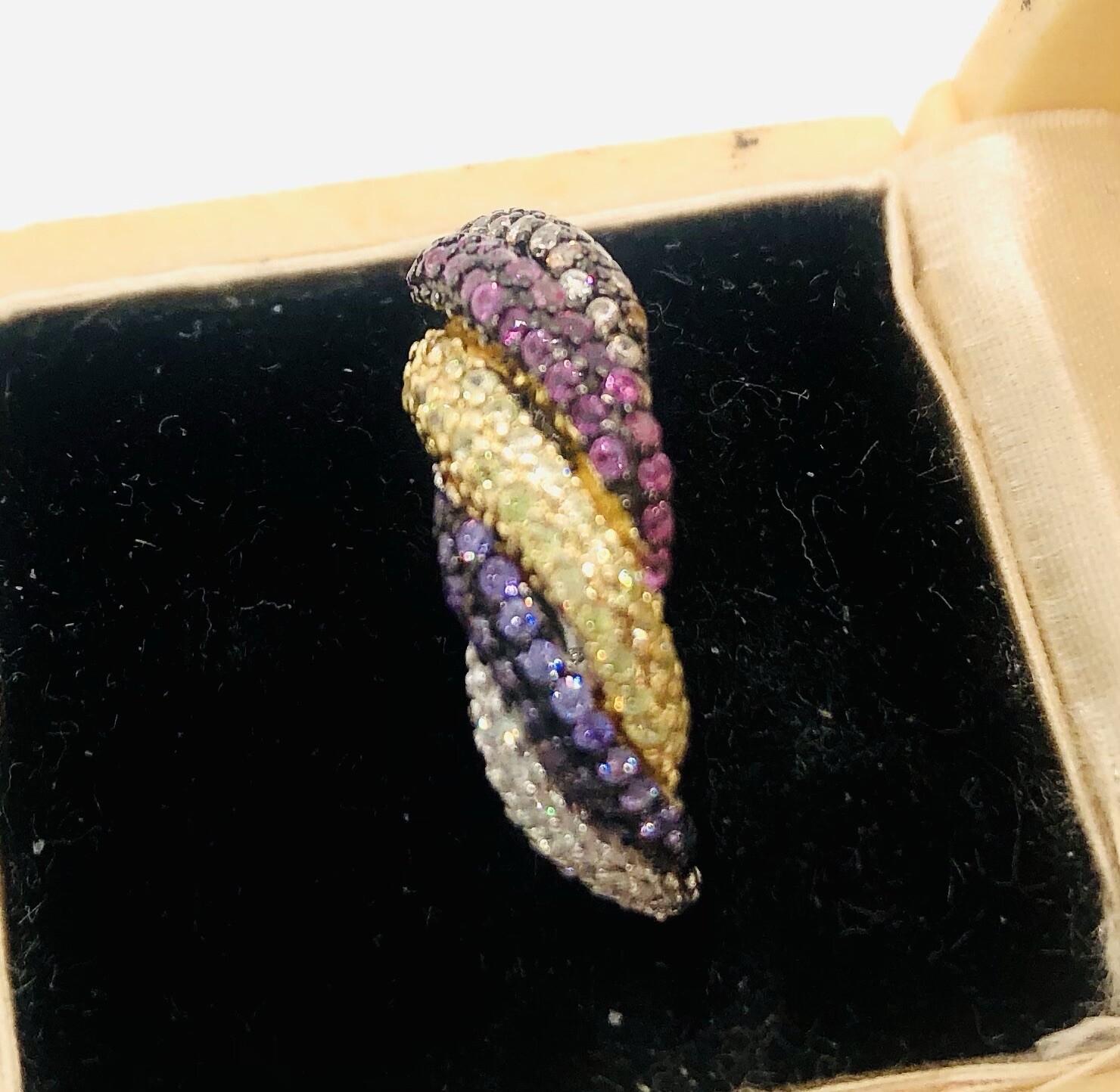 Sterling Silver Multi Gemstone Ring Wrap Topaz Ci… - image 3