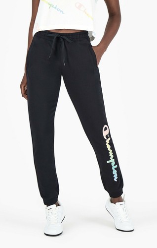 Pantalone tuta donna Champion joggers ragazza cotone nero palestra corsa jogging - Foto 6 di 6