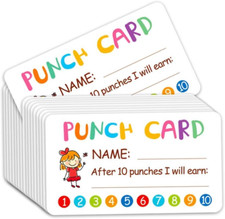 Punch Card, 100Pcs Reward Incentive Card for Teacher, Behavior Chart for Kids, H