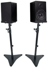Pair Rockville RockShelf 64B 6.5" Home Bookshelf Speakers Adjustable Stands