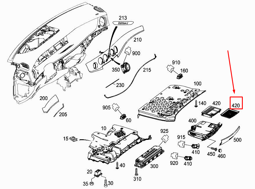 MERCEDES-BENZ S W222 Ablagefacheinsatz A2226890700