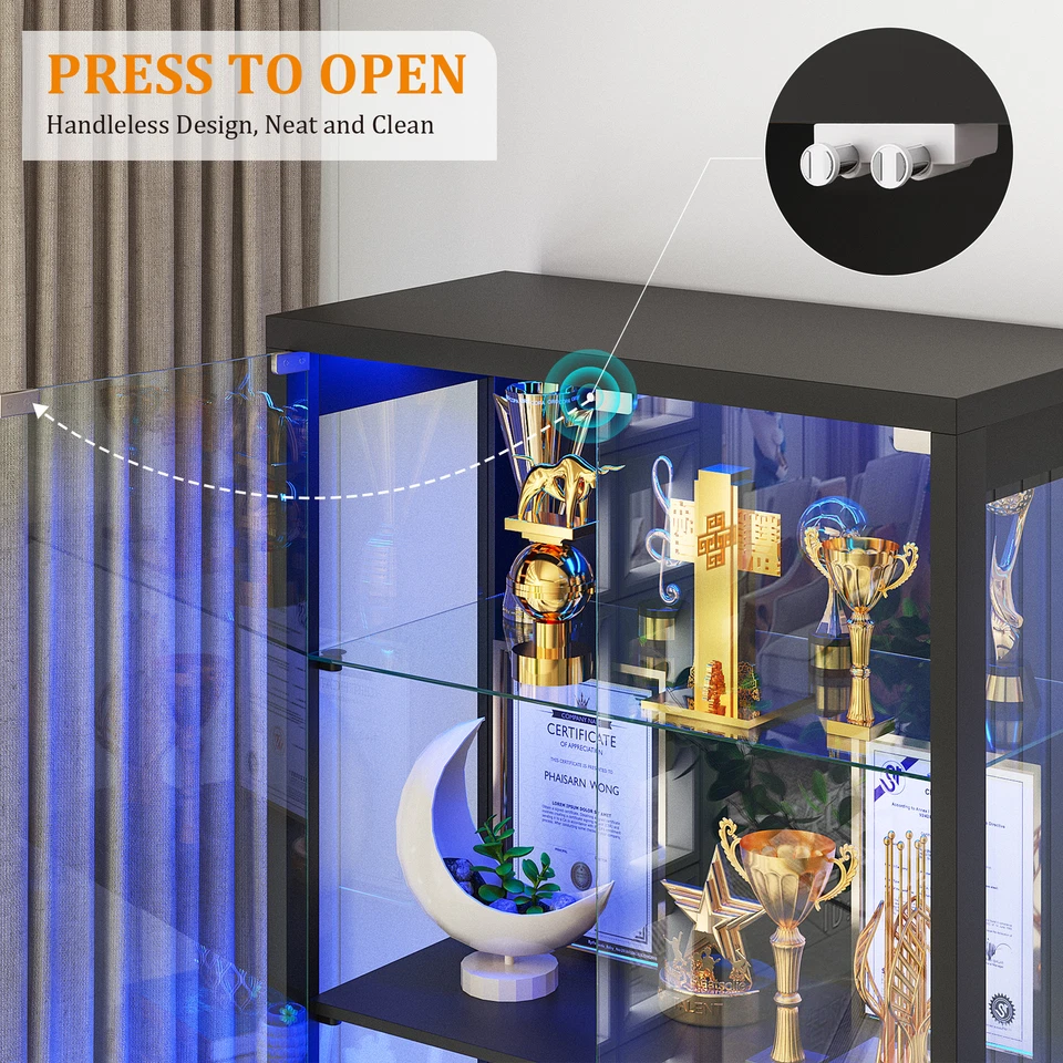 Vitrina con Luces Vitrina 4 Niveles Curiosidades con 2 Cajones Foto 3 de 4