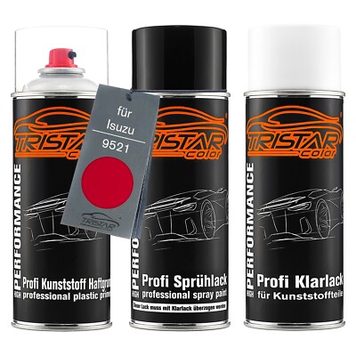 Autolack Spraydosen Set für Kunststoff Stoßstange für Isuzu 9521 Vivid Red