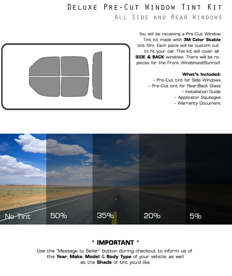 Película de vidrio tinte ventana precortada estable color 3M para Chevrolet Avalanche 2002-2006 Foto 3 de 4