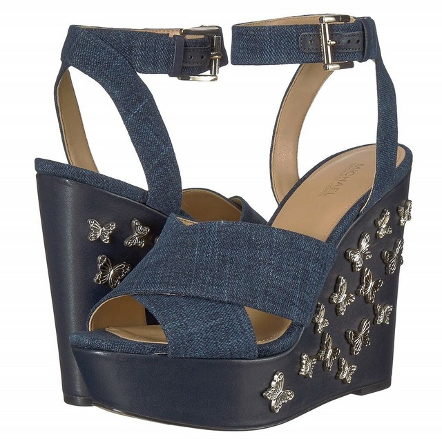 michael michael kors damita platform wedge sandals black