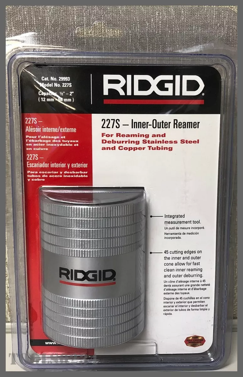 RIDGID 29993 227S Inner Outer Reamer Copper Stainless Steel
