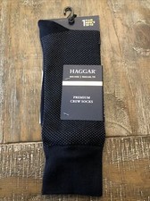 Haggar Men's Premium Crew Socks Navy Size 10-13